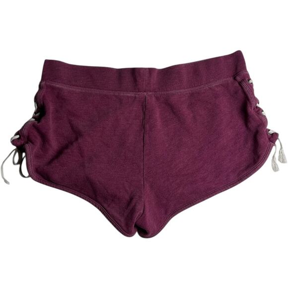 PINK Victoria’s Secret Maroon Lace Up Shorts - Picture 2 of 5